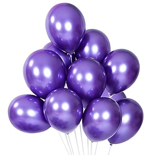 DazzJoy 10 Zoll Luftballons Lila Geburtstagsdeko,20 Stück Metallic Lila Luftballons Helium Geeignet,Luftballon für Hochzeit Babyparty Geburtstag von Dazzjoy