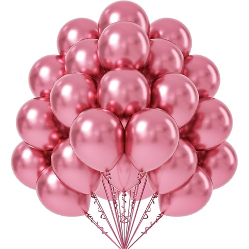 DazzJoy 10 Zoll Luftballons Rot,20 Stück Metallic Rote Luftballons Helium Geeignet,Geburtstag Luftballon Rot,Rote Ballons für Hochzeit,Karneval,Babyparty,Jahrestag,Valentinstag von Dazzjoy