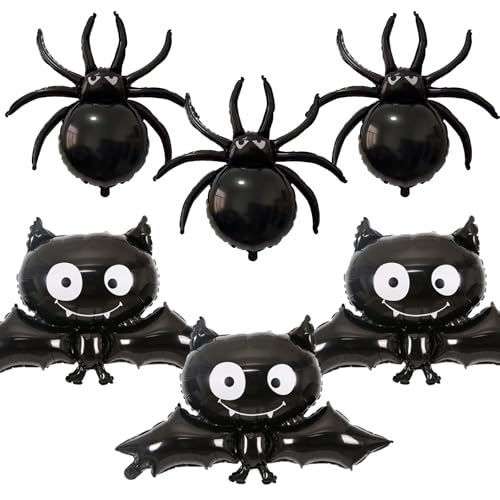 DazzJoy 6 Stück Halloween Fledermaus Spinne Luftballons von Dazzjoy