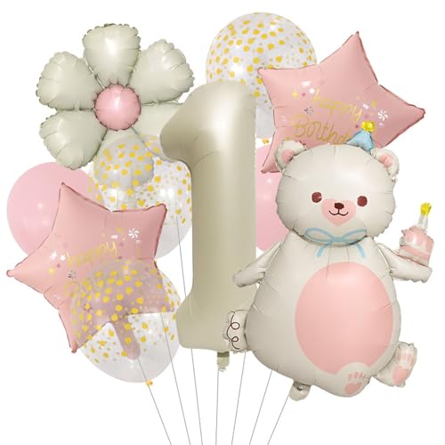 DazzJoy Bär Ballons (Rosa, 1 Geburtstag) von Dazzjoy