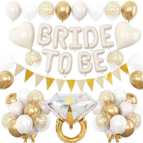 DazzJoy Bride to Be Deko Luftballons Cremeweiß, JGA Deko Frauen Ballons, Junggesellenabschied Frauen Ballon, Hochzeitsdeko Helium Ballons für Bachelorette Party Deko, Hochzeit Deko, JGA Accessoires DazzJoy Bride to Be Deko Luftballons Cremeweiß, JGA Deko Frauen Ballons, Junggesellenabschied Frauen Ballon, Hochzeitsdeko Helium Ballons für Bachelorette Party Deko, Hochzeit Deko, JGA Accessoires von Dazzjoy