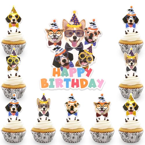 DazzJoy 25 Stück Tortendeko Geburtstag Hunde Cake Topper Geburtstag,Happy Birthday Tortendeko Hunde Deko,Happy Birthday Kuchendeko Hundegeburtstag,Cupcake Deko für Hundeliebhaber DazzJoy 25 Stück Tortendeko Geburtstag Hunde Cake Topper Geburtstag,Happy Birthday Tortendeko Hunde Deko,Happy Birthday Kuchendeko Hundegeburtstag,Cupcake Deko für Hundeliebhaber von Dazzjoy