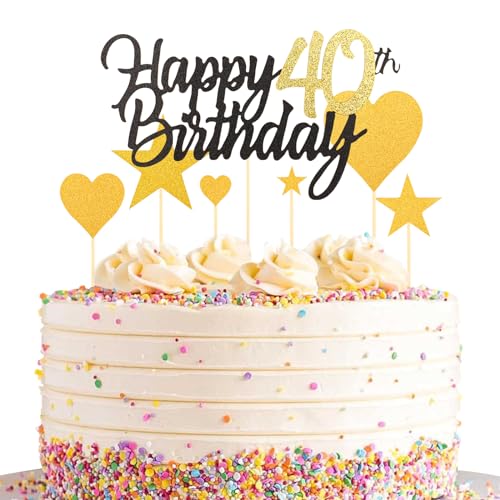 DazzJoy Cake Topper 40. Geburtstag,40 Geburtstag Männer,40 Geburtstag Torten Deko,Tortendeko 40 Geburtstag Frau Mann,40 Kuchen Deko Geburtstag,Kuchendeko Geburtstag Frau DazzJoy Cake Topper 40. Geburtstag,40 Geburtstag Männer,40 Geburtstag Torten Deko,Tortendeko 40 Geburtstag Frau Mann,40 Kuchen Deko Geburtstag,Kuchendeko Geburtstag Frau von Dazzjoy