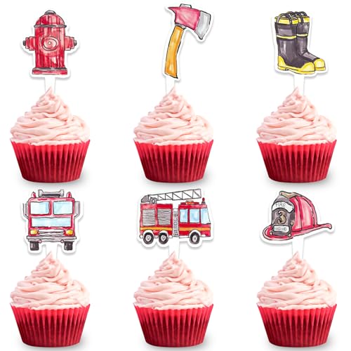 DazzJoy 36 Stück Tortendeko Feuerwehr Kuchen Deko Jungen Mädchen,Tortenaufleger Feuerwehr Kindergeburtstag,Cupcake Deko Feuerwehrmann Geburtstagsdeko,Kuchendeko Feuerwehrauto,Cupcake Topper Hydrant DazzJoy 36 Stück Tortendeko Feuerwehr Kuchen Deko Jungen Mädchen,Tortenaufleger Feuerwehr Kindergeburtstag,Cupcake Deko Feuerwehrmann Geburtstagsdeko,Kuchendeko Feuerwehrauto,Cupcake Topper Hydrant von Dazzjoy