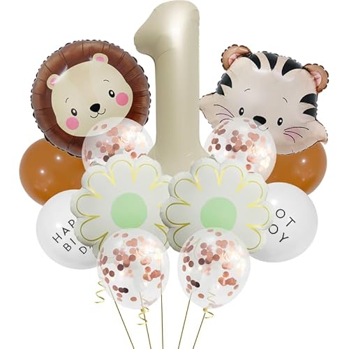 DazzJoy Wild One Geburtstag Deko, Dschungel Geburtstagsdeko 1 Jahr Junge, Dschungel Luftballon 1. Geburtstag, Wild One Deko 1. Geburtstage Junge, Creme Ballons Zahlen 1, Erster Geburtstags Jungen DazzJoy Wild One Geburtstag Deko, Dschungel Geburtstagsdeko 1 Jahr Junge, Dschungel Luftballon 1. Geburtstag, Wild One Deko 1. Geburtstage Junge, Creme Ballons Zahlen 1, Erster Geburtstags Jungen von Dazzjoy