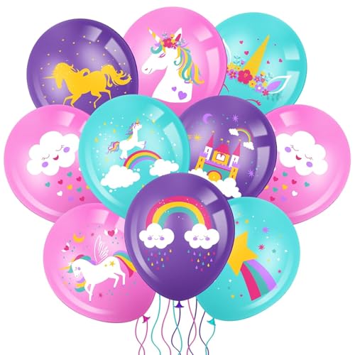 DazzJoy 18 Stück Einhorn Luftballon Tiere Ballons, Einhorn Tier Luftballons Tiere Kindergeburtstag Deko, Einhorn Helium Ballon Tiere für Einhorn Party Deko, Unicorns Geburtstag Party, Party Animals von Dazzjoy