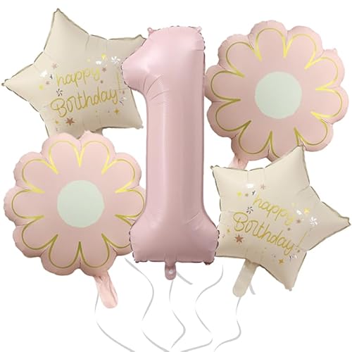 DazzJoy Geburtstagsdeko 1 Jahr Mädchen mit Gänseblümchen Folienballon, Luftballon Deko 1. Geburtstag Mädchen Junge, Ballon 1 Geburtstag Mädchen, Rosa Luftballons Zahlen 1 DazzJoy Geburtstagsdeko 1 Jahr Mädchen mit Gänseblümchen Folienballon, Luftballon Deko 1. Geburtstag Mädchen Junge, Ballon 1 Geburtstag Mädchen, Rosa Luftballons Zahlen 1 von Dazzjoy