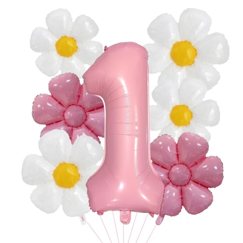 DazzJoy Geburtstagsdeko 1 Jahr Mädchen mit Gänseblümchen Folienballon, Luftballon Deko 1. Geburtstag Mädchen Junge, Erster Geburtstag Mädchen, Ballon Zahlen 1. Rosa für Kindergeburtstag Deko 1 Jahr DazzJoy Geburtstagsdeko 1 Jahr Mädchen mit Gänseblümchen Folienballon, Luftballon Deko 1. Geburtstag Mädchen Junge, Erster Geburtstag Mädchen, Ballon Zahlen 1. Rosa für Kindergeburtstag Deko 1 Jahr von Dazzjoy