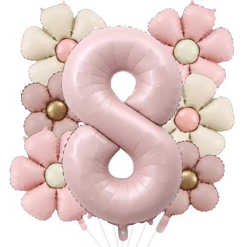 DazzJoy Geburtstagsdeko 8 Jahre Mädchen mit Gänseblümchen Folienballon, Luftballon 8. Geburtstag Mädchen Junge, Ballon 8 Geburtstag Mädchens, Luftballons Zahl 8 Rosa für Kindergeburtstag Deko DazzJoy Geburtstagsdeko 8 Jahre Mädchen mit Gänseblümchen Folienballon, Luftballon 8. Geburtstag Mädchen Junge, Ballon 8 Geburtstag Mädchens, Luftballons Zahl 8 Rosa für Kindergeburtstag Deko von Dazzjoy