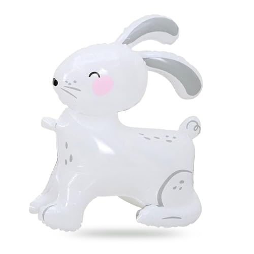 DazzJoy Kaninchen Folienballon Stehend, Ostern Deko Hase Luftballons Geburtstag Deko, Ostern Kindergeburtstag Deko Ballon Osterhasen, Helium Ballons für Hasen Thema Geburtstag Deko, Baby Shower Party von Dazzjoy