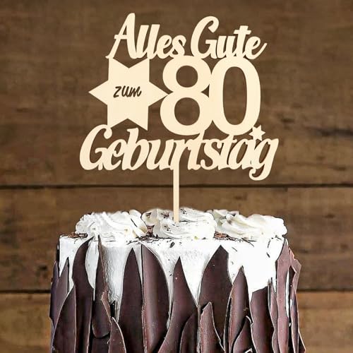 DazzJoy Holz Cake Topper 80 Geburtstag Deko,Tortendeko 80 Geburtstag Mann Frau,Alles Gute zum 80 Geburtstag Kuchen Deko,80. Geburtstag Torten Deko,Happy 80th Birthday Kuchen Topper 80er Geburtstag DazzJoy Holz Cake Topper 80 Geburtstag Deko,Tortendeko 80 Geburtstag Mann Frau,Alles Gute zum 80 Geburtstag Kuchen Deko,80. Geburtstag Torten Deko,Happy 80th Birthday Kuchen Topper 80er Geburtstag von Dazzjoy