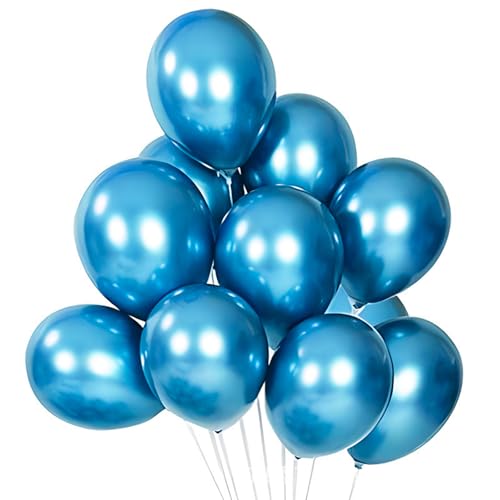 DazzJoy 20 Stück Luftballons Blau,Blaue Luftballons Helium,10 Zoll Metallic Luftballon Geburtstagsdeko Blau,Ballons für Hochzeit Geburtstag Babyparty Taufe,Partydeko Luftballon von Dazzjoy
