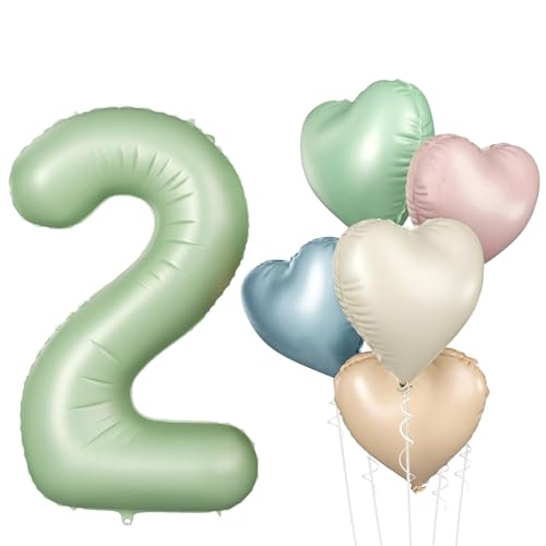 DazzJoy Luftballon 2. Geburtstag Grün, 40 Zoll Salbeigrün Luftballons Zahlen 2, Geburtstagsdeko 2 Jahre Junge, Ballon 2 Geburtstag Junge, Folienballon 2 Grün für Deko Kindergeburtstag 2 Jahre DazzJoy Luftballon 2. Geburtstag Grün, 40 Zoll Salbeigrün Luftballons Zahlen 2, Geburtstagsdeko 2 Jahre Junge, Ballon 2 Geburtstag Junge, Folienballon 2 Grün für Deko Kindergeburtstag 2 Jahre von Dazzjoy