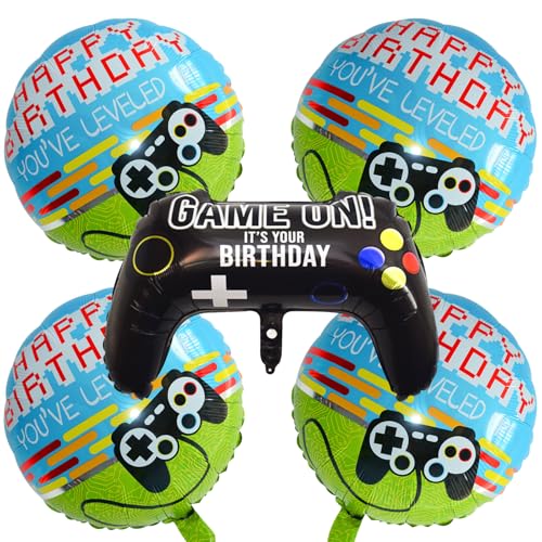 DazzJoy 5 Stück Luftballons Videospiel,Happy Birthday Luftballons Gamer Deko,Folienballon Game Controller,Level Up Gaming Ballons Geburtstag,Spielthema Party Geburtstagsdeko Jungen DazzJoy 5 Stück Luftballons Videospiel,Happy Birthday Luftballons Gamer Deko,Folienballon Game Controller,Level Up Gaming Ballons Geburtstag,Spielthema Party Geburtstagsdeko Jungen von Dazzjoy