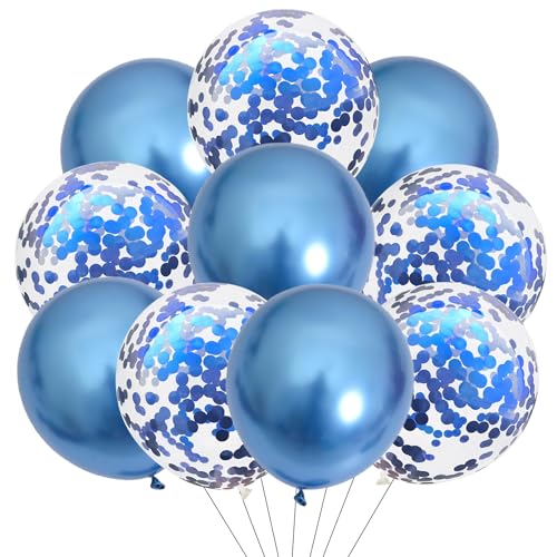 DazzJoy Luftballons Blau, 10 Stk Metallic Blaue Luftballons Geburtstag, Ballons Blau Taufe Deko, Blaue Konfetti Luftballons für Junge Mädchen Geburtstag, Babyshower, Hochzeit Jubiläum,Taufe Dekoration DazzJoy Luftballons Blau, 10 Stk Metallic Blaue Luftballons Geburtstag, Ballons Blau Taufe Deko, Blaue Konfetti Luftballons für Junge Mädchen Geburtstag, Babyshower, Hochzeit Jubiläum,Taufe Dekoration von Dazzjoy