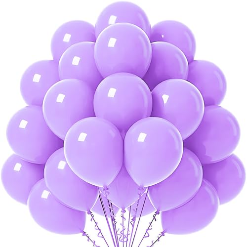 DazzJoy 20 Stück Luftballons Lila Geburtstagsdeko, 10 Zoll Macaron Lila Luftballons Hochzeit,Helium Luftballon für Party Deko von Dazzjoy