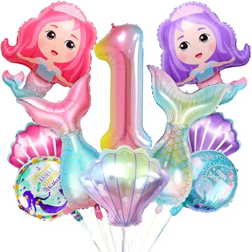 DazzJoy Geburtstagsdeko 1 Jahr Mädchen mit Meerjungfrau Folienballon, Meerjungfrau Luftballon Deko 1. Geburtstag Mädchen Junge, Luftballons Geburtstag 1 Jahr Mädchen, Ballon 1 Geburtstag Mädchen Deko DazzJoy Geburtstagsdeko 1 Jahr Mädchen mit Meerjungfrau Folienballon, Meerjungfrau Luftballon Deko 1. Geburtstag Mädchen Junge, Luftballons Geburtstag 1 Jahr Mädchen, Ballon 1 Geburtstag Mädchen Deko von Dazzjoy