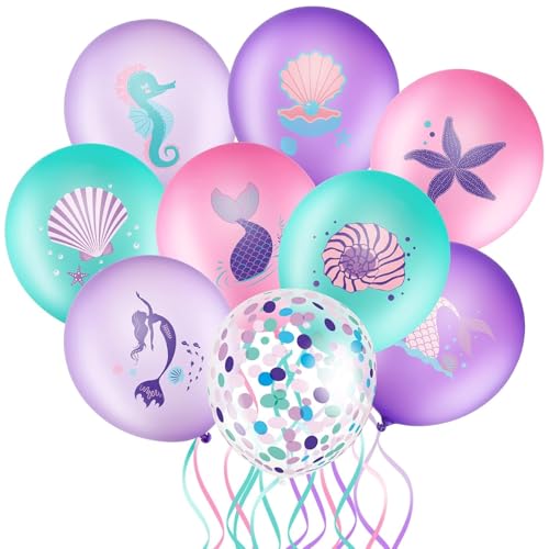 DazzJoy Meerjungfrau Luftballon Tiere Ballons, XXL Ballon Meerjungfrau, Luftballons Meerjungfrau Geburtstag Deko Mädchen, Meerjungfrauen Geburtstag für Unterwasserwelt Kindergeburtstag Deko Mädchen von Dazzjoy
