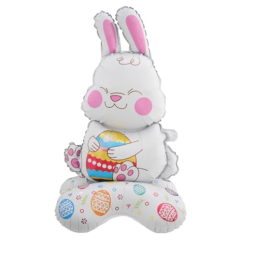 DazzJoy Osterhase Folienballon Stehend, XXL Luftballon Osterhase Deko Stehender Ballon, Ostern Deko Luftballons Kindergeburtstag Mädchen Junge, Osterdeko Hase Helium Ballons für Osterdeko Outdoor DazzJoy Osterhase Folienballon Stehend, XXL Luftballon Osterhase Deko Stehender Ballon, Ostern Deko Luftballons Kindergeburtstag Mädchen Junge, Osterdeko Hase Helium Ballons für Osterdeko Outdoor von Dazzjoy