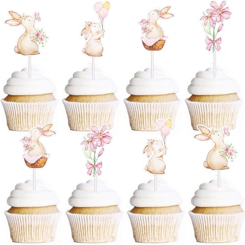DazzJoy Ostern Tortendeko Hase Cupcake Toppers,20 Stück Kuchen Deko Ostern,Blumen Tortendeko Geburtstag,Hase Muffin Deko Ostern,Hase Cake Topper Babyparty,Blumen Cupcake Deko Kinder Geburtstag Party DazzJoy Ostern Tortendeko Hase Cupcake Toppers,20 Stück Kuchen Deko Ostern,Blumen Tortendeko Geburtstag,Hase Muffin Deko Ostern,Hase Cake Topper Babyparty,Blumen Cupcake Deko Kinder Geburtstag Party von Dazzjoy