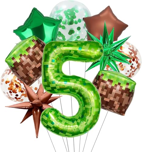 DazzJoy Pixel Geburtstagsdeko 5 Jahre Junge Set von Dazzjoy