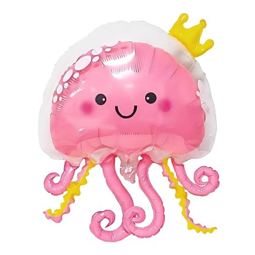 DazzJoy Meerestiere Luftballon Qualle Folienballon Rosa,XXL Qualle Luftballons Geburtstag,Unterwasserwelt Kindergeburtstag,Helium Riesenballon,Ozean Tiere Ballon für Kindergeburtstag Party Dekoration von Dazzjoy