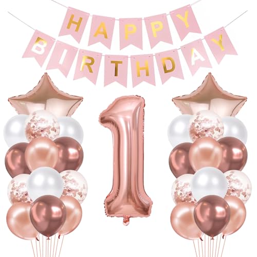 DazzJoy Rosegold Luftballon 1. Geburtstag DazzJoy Rosegold Luftballon 1. Geburtstag von Dazzjoy