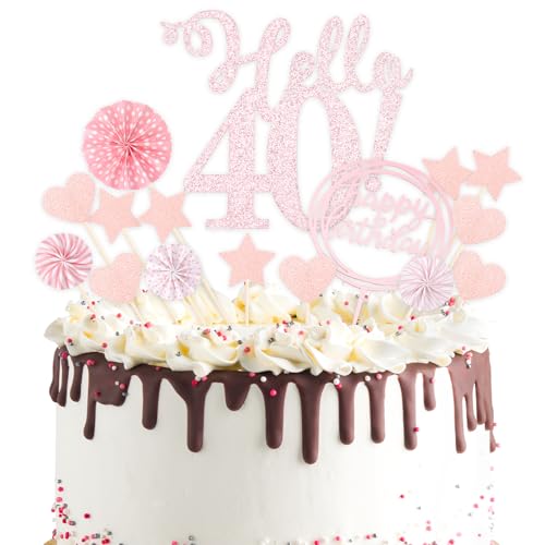DazzJoy Roségold Tortendeko 40 Geburtstag Frau Mann,Torten Deko 40. Geburtstag,40 Geburtstag Deko für Torte,Cake Topper 40. Geburtstag,Hello 40 Kuchen Deko Geburtstag,40. Geburtstag Kuchendeko DazzJoy Roségold Tortendeko 40 Geburtstag Frau Mann,Torten Deko 40. Geburtstag,40 Geburtstag Deko für Torte,Cake Topper 40. Geburtstag,Hello 40 Kuchen Deko Geburtstag,40. Geburtstag Kuchendeko von Dazzjoy