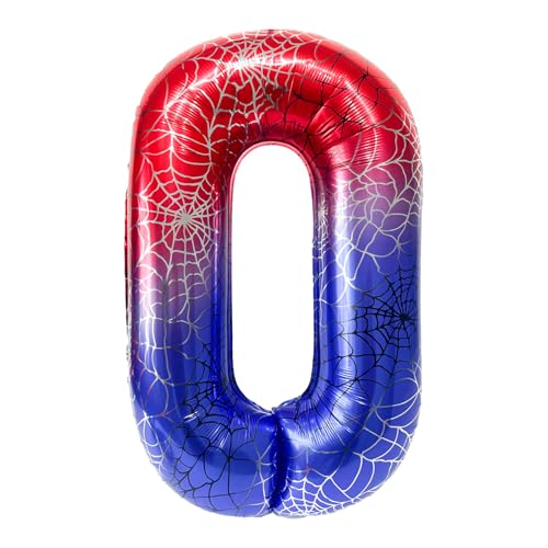 DazzJoy Spider Geburtstagsdeko 0 Jahr Junge, Spinnen Luftballon Deko 0. Geburtstag Junge, Spidey 40 Zoll Luftballons Zahlen 0, Spinne Deko Kindergeburtstag 0 Jahr, Ballon 0 Geburtstags Jungen von Dazzjoy