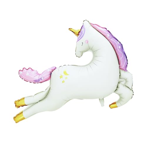 DazzJoy XXL Luftballon Einhorn Deko Kindergeburtstag, 3D Einhorn Luftballon Mädchen, Einhorn Ballon Geburtstagsdeko Kinder, Einhorn Folienballon von Dazzjoy