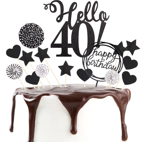 DazzJoy Tortendeko 40. Geburtstag, 16 Stück, Schwarz, Kuchendeko, 15 cm x 2 cm DazzJoy Tortendeko 40. Geburtstag, 16 Stück, Schwarz, Kuchendeko, 15 cm x 2 cm von Dazzjoy