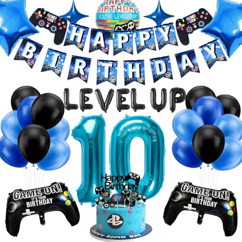DazzJoy Videospiele Deko 10 Geburtstag Junge Blau, Gaming Geburtstagsdeko 10 Jahre Junge, Spiel Luftballon 10. Geburtstag Junge, Gamer Deko Geburtstag 10 Jahre Junge, Game Luftballons 10 Jahre Junge DazzJoy Videospiele Deko 10 Geburtstag Junge Blau, Gaming Geburtstagsdeko 10 Jahre Junge, Spiel Luftballon 10. Geburtstag Junge, Gamer Deko Geburtstag 10 Jahre Junge, Game Luftballons 10 Jahre Junge von Dazzjoy