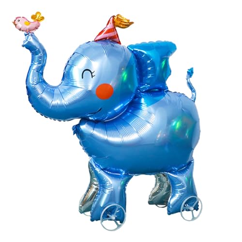 DazzJoy Elefant Folienballon Stehend mit Rädern,3D Waldtiere Elefant Luftballons Tiere Deko Ballon,Dschungel Deko Geburtstag,Elefant Deko Luftballon für Kindergeburtstag Deko,Safari Tiere Thema Party von Dazzjoy