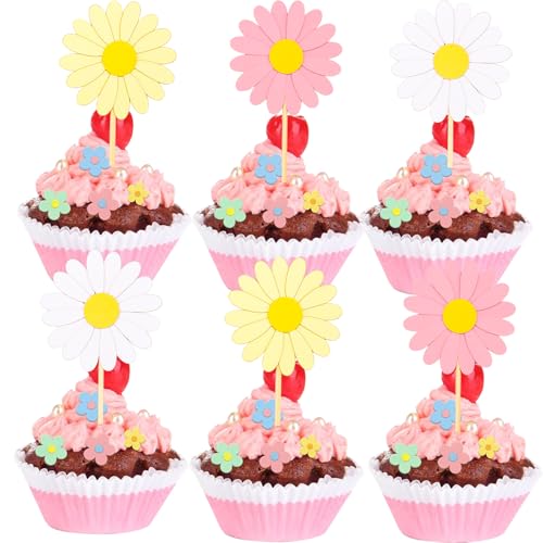 DazzJoy Gänseblümchen Tortendeko,24 Stück Blumen Tortendeko Geburtstag,Gänseblümchen Cupcake Toppers 3 Farben,Gänseblümchen Deko Torte,Blumen Kuchendeko,Blumen Muffins Deko Hochzeit Babyparty Taufe DazzJoy Gänseblümchen Tortendeko,24 Stück Blumen Tortendeko Geburtstag,Gänseblümchen Cupcake Toppers 3 Farben,Gänseblümchen Deko Torte,Blumen Kuchendeko,Blumen Muffins Deko Hochzeit Babyparty Taufe von Dazzjoy