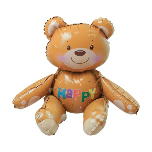 XXL Bär Folienballon HAPPY, Luftballons Braun Bär für Kindergeburtstag, Baby Shower, Jungen & Mädchen, Helium Ballon Tierfigur für Deko, Party, Feier, Geburtstag, Kinderzimmer, Geburtstagsdeko Ballon XXL Bär Folienballon HAPPY, Luftballons Braun Bär für Kindergeburtstag, Baby Shower, Jungen & Mädchen, Helium Ballon Tierfigur für Deko, Party, Feier, Geburtstag, Kinderzimmer, Geburtstagsdeko Ballon von Dazzjoy