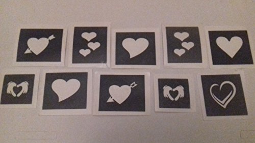 30 x Herz Mini Thema Schablonen für Glitzer Tattoos Airbrush Tattoos Henna viele andere Anwendungen Herzen Mädchen lieben Valentinstag 30 x Herz Mini Thema Schablonen für Glitzer Tattoos Airbrush Tattoos Henna viele andere Anwendungen Herzen Mädchen lieben Valentinstag von Dazzle Glitter Tattoos