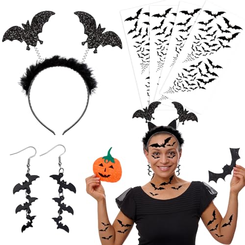 Dbuwqips 6 Stück Vampir Spinne Fledermaus Haarreifen Schwarz Fledermaus Haarreif Halloween Fledermaus für Halloween Verkleidungen und Abschlusspartys von Dbuwqips
