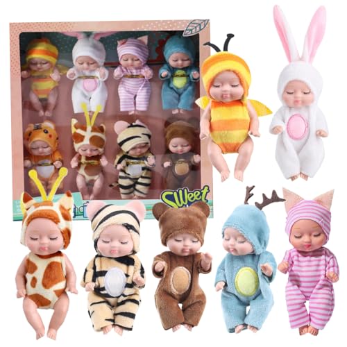Dbvnnsy Mini -Babypuppen -Set von 8, 4, 3 Zoll winziger realistischer Babypuppe mit Tierkleidung, kleine Puppen für Kleinkinder Mädchen Kinder Alter 3+, Geburtstagsfeier begünstigt Geschenke, Stil 1 Dbvnnsy Mini -Babypuppen -Set von 8, 4, 3 Zoll winziger realistischer Babypuppe mit Tierkleidung, kleine Puppen für Kleinkinder Mädchen Kinder Alter 3+, Geburtstagsfeier begünstigt Geschenke, Stil 1 von Dbvnnsy
