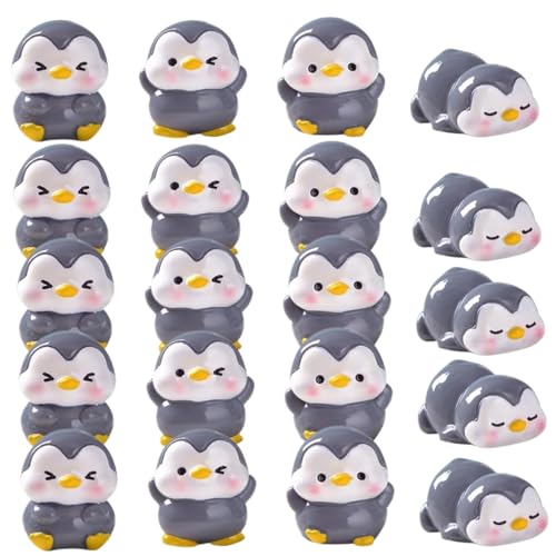 Dbvnnsy Mini Penguine 20pcs niedliche Harz Miniatur -Pinguin -Figuren mit 4 Haltungen, Cartoon -Tieren für die Mikrolandschaft, Feengarten, Dollhouse Decor von Dbvnnsy