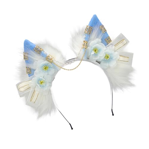 Dcaknri Elastische Tierohr-Kopfbedeckung, Premium, pelziger Plüsch-Kopfschmuck, Kostüm, Partys, Haar-Accessoire, Kinder, Erwachsene, Geschenk, Party, Rollenspiel, Haarband für Halloween, Weihnachten von Dcaknri