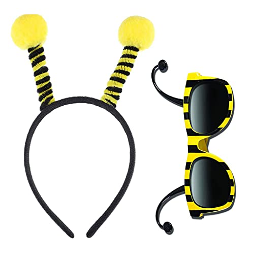 Dcfbkl Bienen-Stirnband und Brille, Set mit Stirnband für Sonnenbrille, Kostümzubehör, Halloween, Kopfreifen Dcfbkl Bienen-Stirnband und Brille, Set mit Stirnband für Sonnenbrille, Kostümzubehör, Halloween, Kopfreifen von Dcfbkl