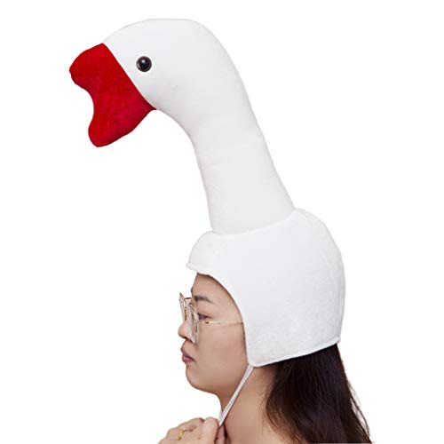 Dcfbkl Für kreative lustige weiße Plüschmütze, Tier, Stofftiere, Kopfbedeckung, warme Ohrenklappenkappe, Halloween, Cosplay, Foto-Requisiten, lustiger Hut für Frauen von Dcfbkl
