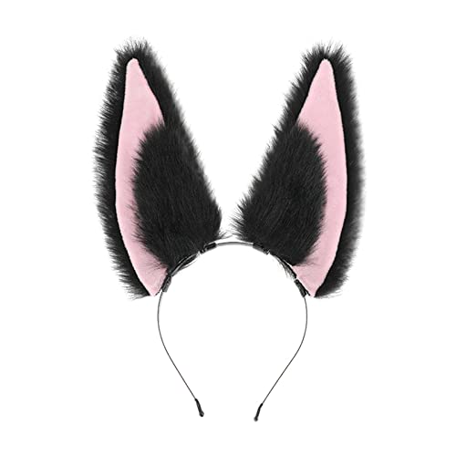 Dcfbkl Punk Frauen Studenten Fotoshooting Haarband Cosplay Anime Charakter Plüsch Dekor Stirnbänder Haarreifen für Frauen zum Waschen Gesicht für Spa Professionelles Stirnband mit Cartoon Tighnari Ohr von Dcfbkl