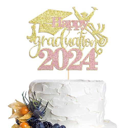 Dcokska Happy Graduation 2024 Tortenaufsatz, 2024 Happy Graduation Motto-Party, Kindergarten, Grundschule, Mittelhochschule, Hochschule, Universität, Abschlussfeier, Party-Dekoration, Zubehör (Gold Dcokska Happy Graduation 2024 Tortenaufsatz, 2024 Happy Graduation Motto-Party, Kindergarten, Grundschule, Mittelhochschule, Hochschule, Universität, Abschlussfeier, Party-Dekoration, Zubehör (Gold von Dcokska