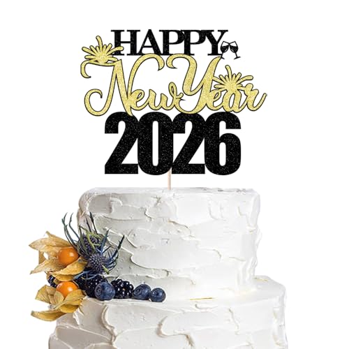 Dcokska Hello 2026 Tortenaufsatz, 2026 Happy New Year-Kuchenaufsatz, Silvester-Party-Kuchendekorationen, Willkommens-Partyzubehör 2026 (Happy2026-4) von Dcokska