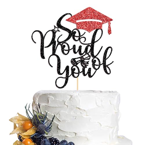 Dcokska Tortenaufsatz mit Aufschrift "So Proud of You", "Done/Congratulations Graduation Party Decoration", "Congratulations You Did It/I'm Done", Abschlussfeier, Party-Dekoration, Zubehör (Schwarz Dcokska Tortenaufsatz mit Aufschrift "So Proud of You", "Done/Congratulations Graduation Party Decoration", "Congratulations You Did It/I'm Done", Abschlussfeier, Party-Dekoration, Zubehör (Schwarz von Dcokska