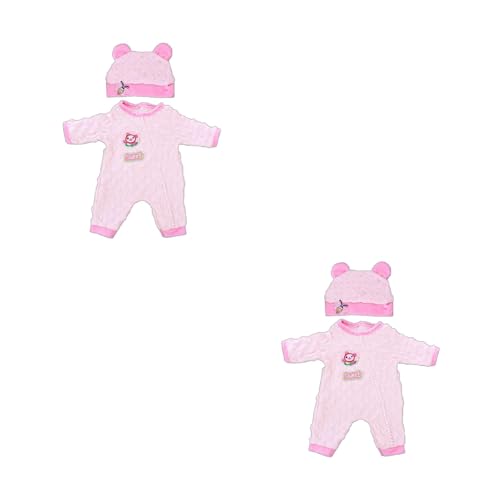 Bärenohr-Hut, Overall, pelziges Outfit für 45,7 cm große Mädchenpuppe, Weihnachtszubehör, modisches pelziges Winter-Pyjama-Puppen-Display-Outfit von Ddujbtp