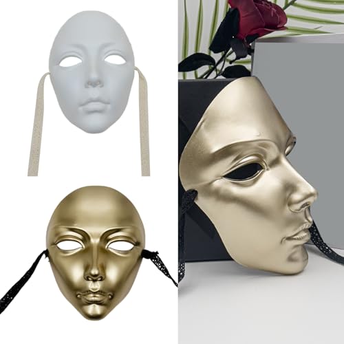 Ddujbtp Bemalbares Gesicht, Vollgesichtsmaskerade, Halloween, Cosplay, für Damen, Herren, Maskerade, Halloween, Party, Party Ddujbtp Bemalbares Gesicht, Vollgesichtsmaskerade, Halloween, Cosplay, für Damen, Herren, Maskerade, Halloween, Party, Party von Ddujbtp