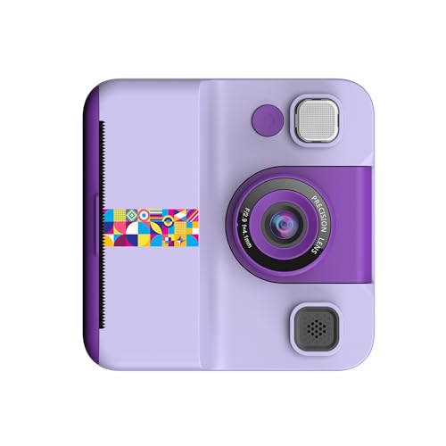 Ddujbtp Childrens Photo Printer Kamera 2400W Pixel 180 ° Rotierende Objektivkreative Aufkleberspiele Enthalten Akkulameramik von Ddujbtp
