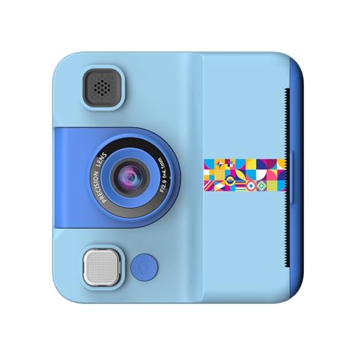 Ddujbtp Childrens Photo Printer Kamera 2400W Pixel 180 ° Rotierende Objektivkreative Aufkleberspiele Enthalten Akkulameramik von Ddujbtp